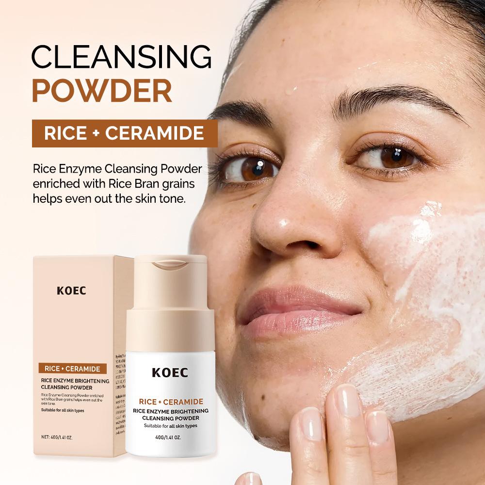 KOEC Rice Ceramide Cleansing Powder 40g Deep Clean Exfoliating Powder Pore Purifying Gentle Skincare