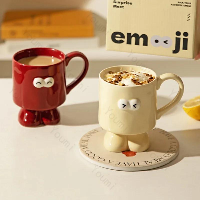 Halloween Kreativní Roztomilý Keramický Hrnček Domácí Snídaně Párové Poháry na Vodu Špičkový Kancelářský Hrnček na Kávu Moderní Styl Vynikající Stolní Nádobí