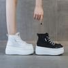 Platform white shoes women's autumn and winter 2025 new muffin high-top shoes versatile lace-up fashion casual short boots trend