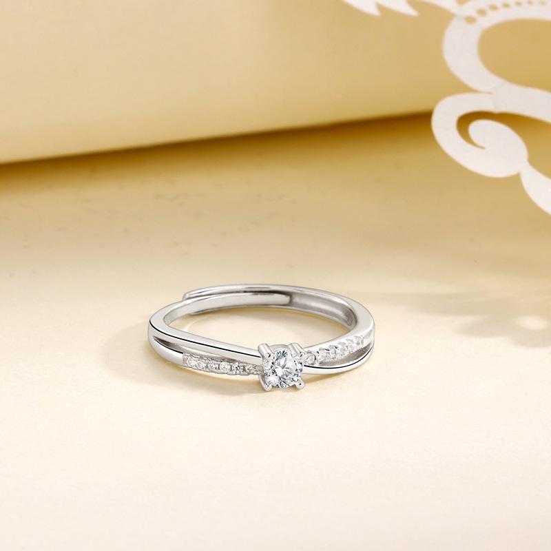 Personalized S925 Sterling Silver Mobius Couple Rings - Elegant Open Design for Valentine s Day Gift Adjustable Open