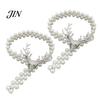 Curtain Tiebacks for Drapes Deer Head Tieback, Faux Pearl Beaded Stretch Holder, Adjustable Holdbacks Holdback Bedroom Living Room Window Door Easy To