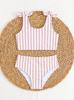 Jentedress To Delt Badedraktsett Tankini Topp med Justerbare Skulderstropper og Høy Midje Underdel Stripete Mønster Badetøy for Barn