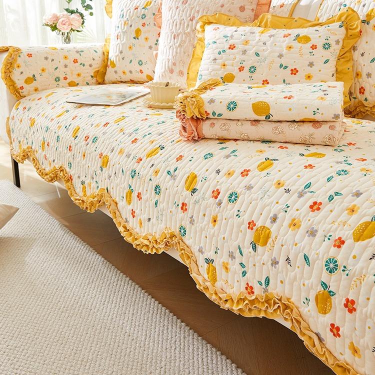 Simple and Light Luxury Sofa Cushion Four-Season Cotton Art Non-Slip Cotton Seat Cushions Universal Modern Sofa Cover Towel Cover