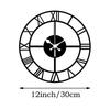 Large Arabic Roman Numerals Metal Wall Clock Quiet Movement Contemporary Styles Easy Installation For Indoor Space