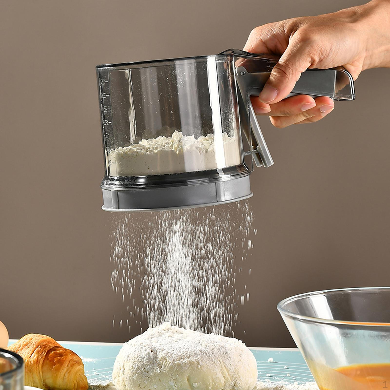 Compact Flour Sifter: Efficient Baking Tool for Precise Ingredients Double Layer