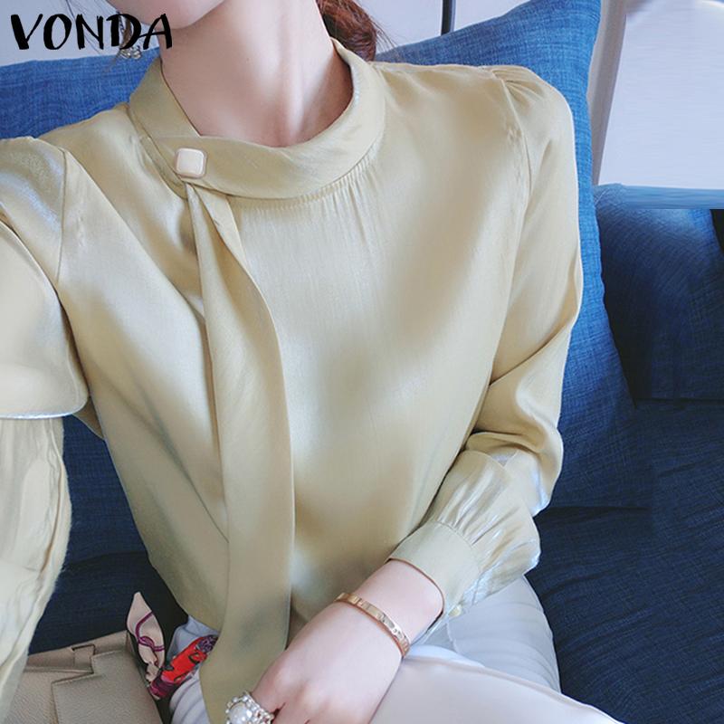 

VONDA Элегантные женские простые рубашки с пышными рукавами и топами