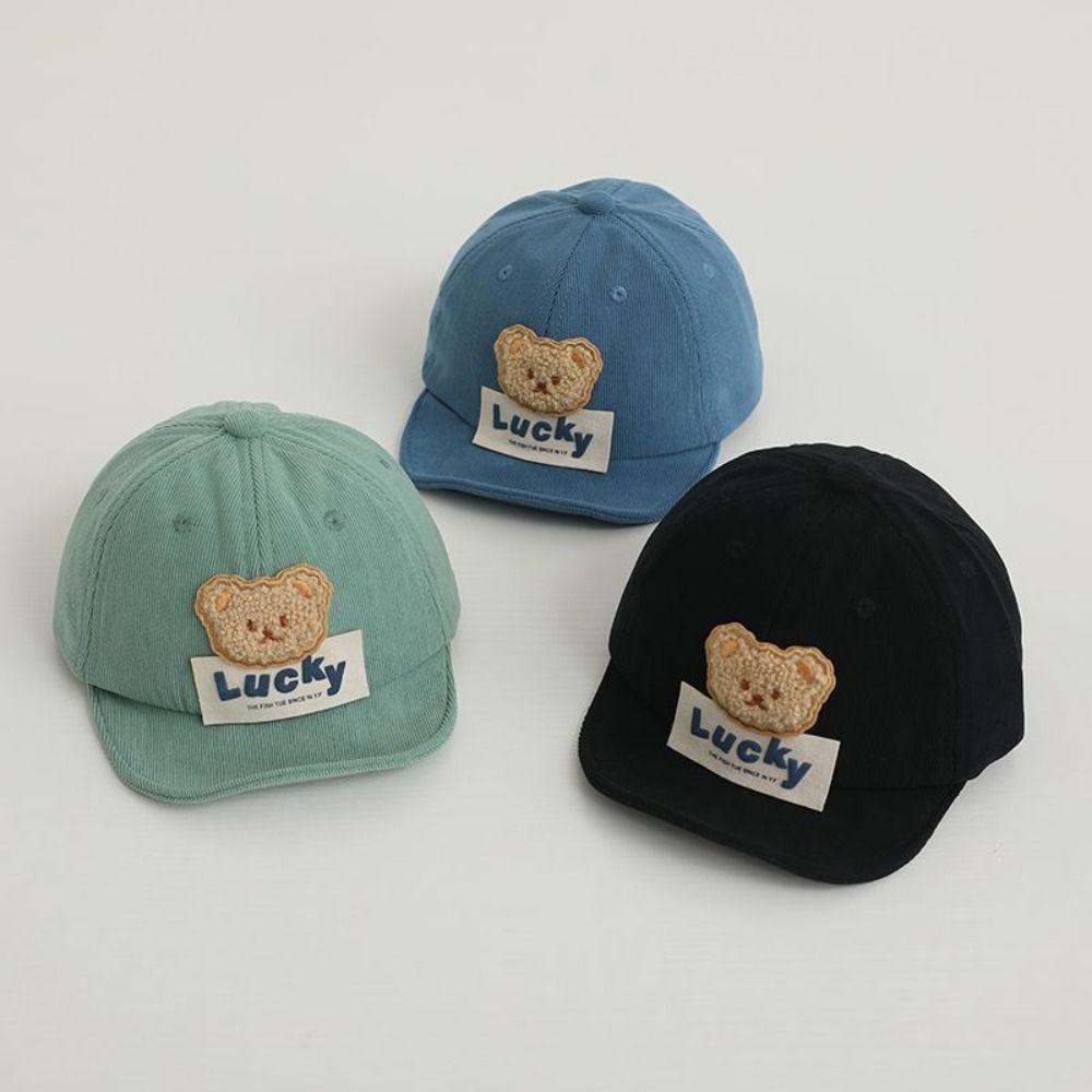 

Korean Style Baby Baseball Cap Cartoon Infant Sun Hat Cute Bear Baby Hat Boys чорний