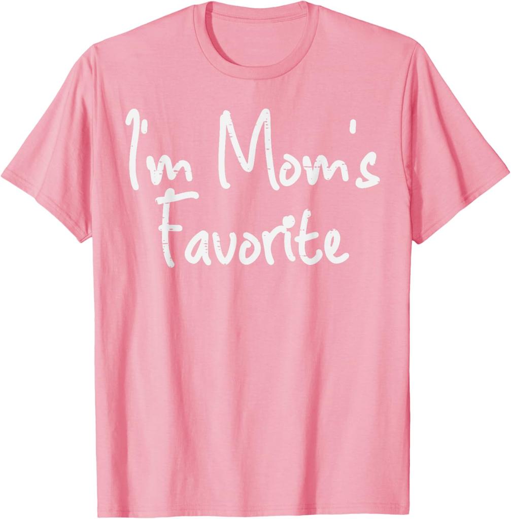 Im Moms Favorite Funny Saying Graphic Cotton TShirt Casual Short Sleeve Tee for Son Daughter
