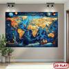2D flat surface one-piece world map banner suitable for decoration at birthdays weddings and parties