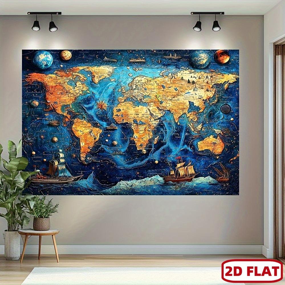 2D flat surface one-piece world map banner suitable for decoration at birthdays weddings and parties