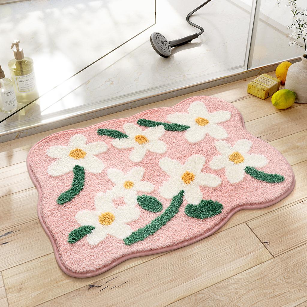 Modern Minimalist Cashmere Skin-friendly Floor Mat, Comfortable and Soft Non-slip Bathroom Floor Mat for Shower Rooms