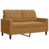 4 Piece Velvet Sofa Set with Cushions Brown