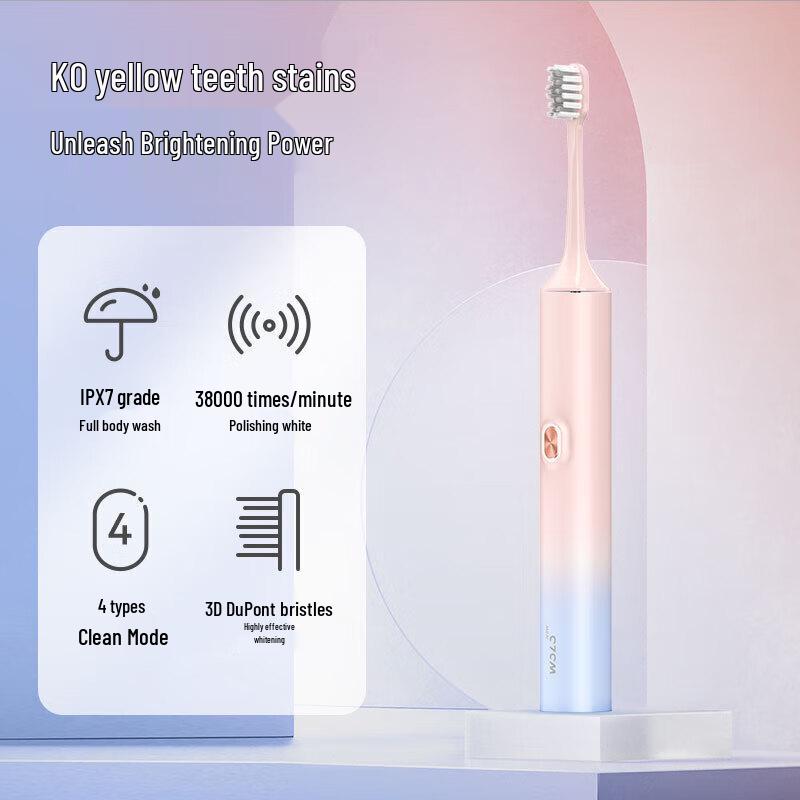 WOLONOW Sonic Electric Toothbrush, 4 Modes 3 Intensities