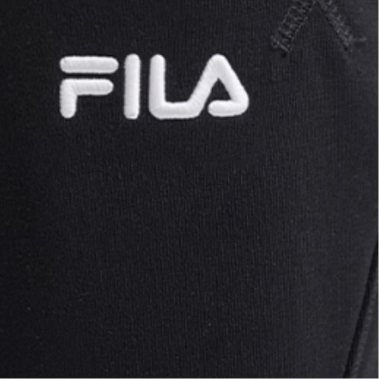 FILA Original Simple Logo Letter Fleece Loose Comfortable Cuffed Casual Pants Women bottoms Black F51W449601F-BK