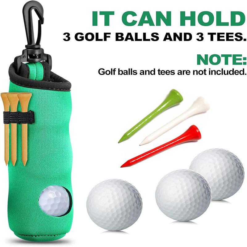 1Pc Golf Tee Holder Neoprene Golf Ball Carry Bag Pouch Golf Ball Holder Keychain Belt Clip Portable Golf Gifts Accessories