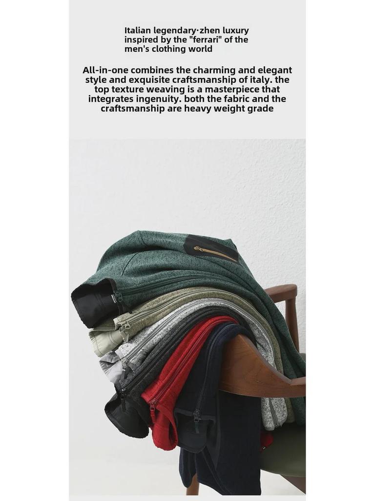 2024 Spring/Autumn Versatile Fleece Jacket: Stylish, Warm, Loose-Fit with Half-High Collar for Outdoor Adventures