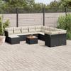 Vidaxl 12-Cz. Garden Furniture Set, With Cushions, Black, Poly Rattan