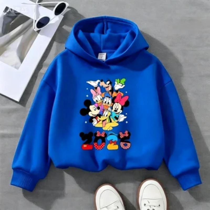 Comfortable Soft Autumn Winter Outdoor Warm Boys' Girls' Hoodies New 2026 Disney Theme Park Travel Mickey Mouse 2026 Children's