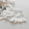 Girls' Denim Ruffle Edge Summer Shorts 2024 Kids' Clothing 