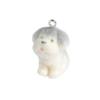 Cute Flocked 3D Dog Resin Figure Animal Statue Keychain Pendant for DIY Crafts Home Desk Decor Kawaii Gift Ideas