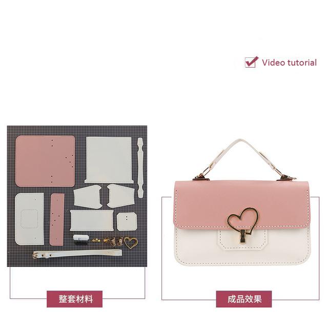DIY Crossbody Bag Making Materials Kit PU Leather Cambridge Bags Sewing Set for Women Handmade Handbag Semi-finished Accessories