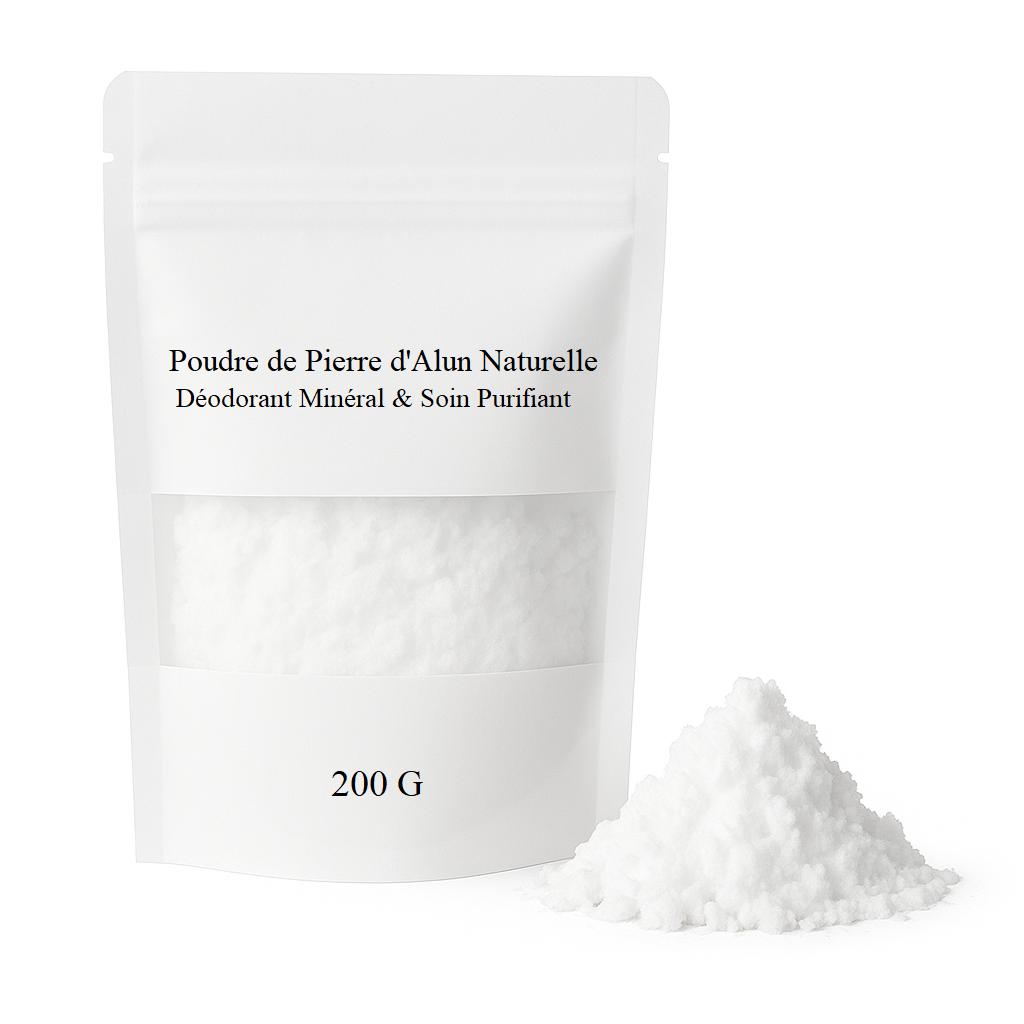 200g Poudre d'Alun Naturel – Déodorant & Après-Rasage – Solution Anti-Odeur Douce pour la Peau – Poudre Minérale de Qualité Cosmétique