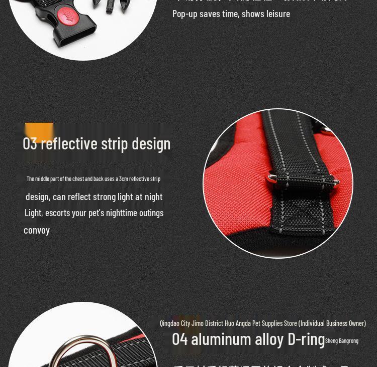 Golden Retriever & Labrador Medium-Large Dog Harness-Leash with Thick, Eight-Strand, Explosion-Proof Rope