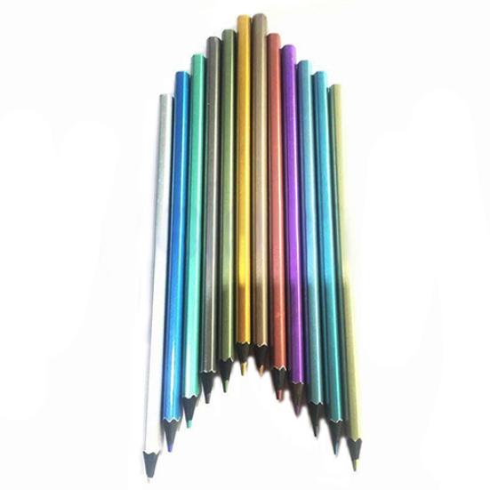 12 x metallische ungiftige farbige Zeichenstifte. 12-Farben-Zeichnungs- und Skizzenstift