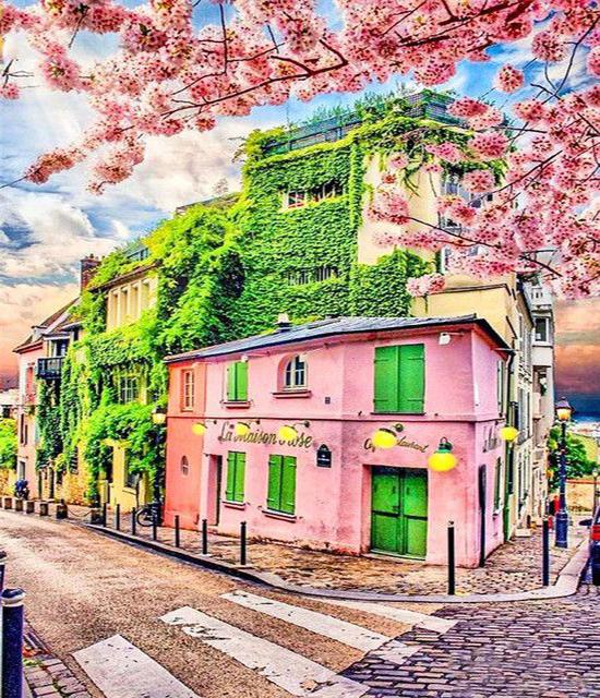 RUOPOTY Painting By Numbers Candy House Wall Art Hand Painted Unique Gift Picture By Number Scenery Decoration