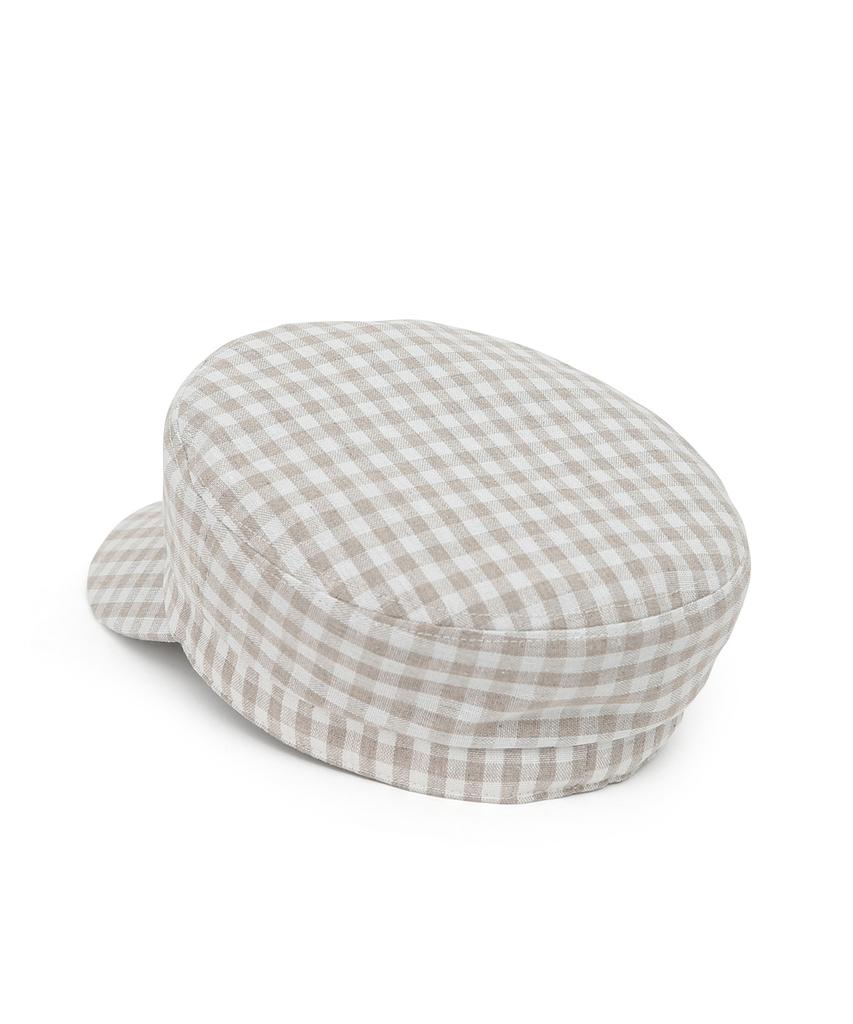 Eondeokeonteulolseutyudio Four Seasons Cotton Bellboy Cap Mariner / Gingham Ck / Beige