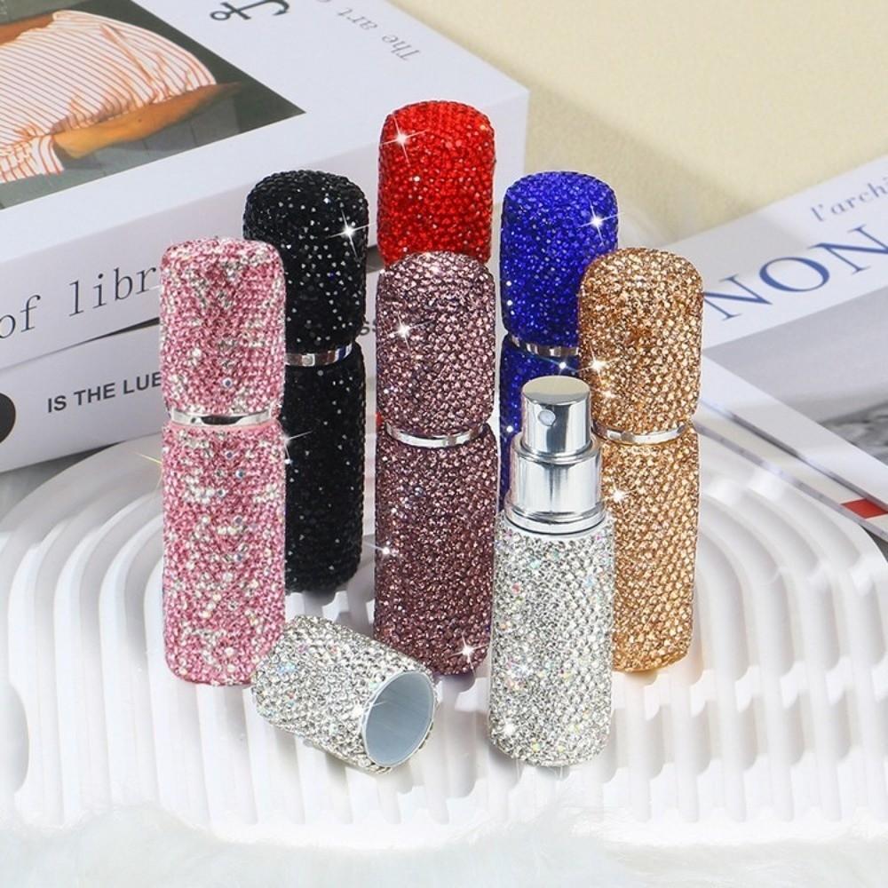 New 10ml Perfume Bottle Full Rhinestone Portable Refillable Bottles Empty Glass Storage Container Makeup Tool