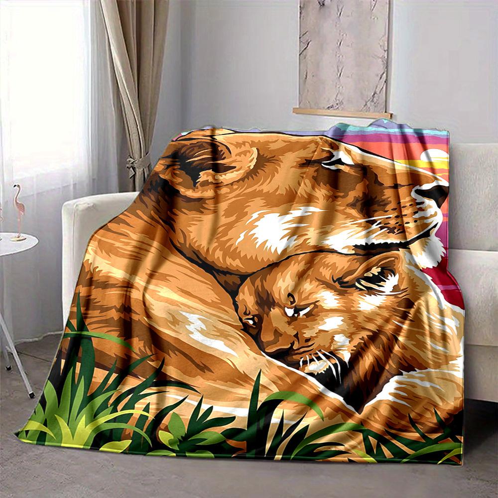 1pc Lioness Blanket Lightweight Blanket Throw Blanket For Sofa, Bed, Travel, Camping, Livingroom, Office yy251010062
