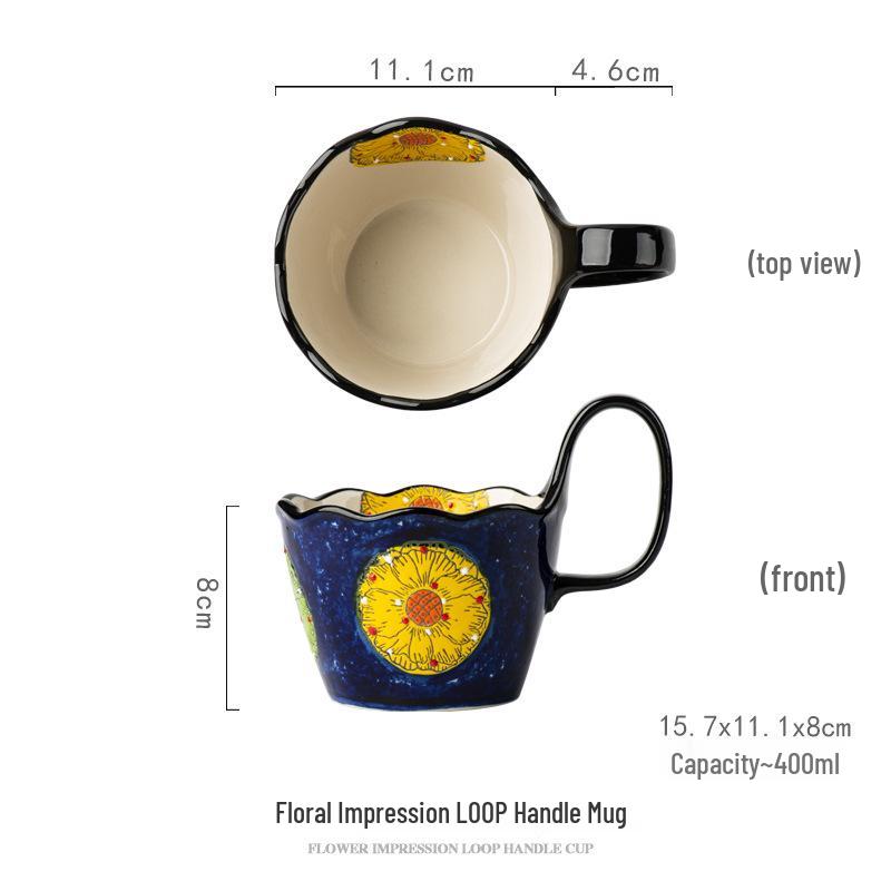 

Hand-Painted Ceramic Coffee Mug with Handle - Perfect for Home, Office, or Couples 301-400ml