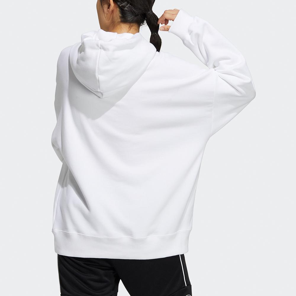 Adidas X Atmos Pink Atmos Collaboration Allover Graphic Print Hoodie Soft Fleece Lined Casual Long Sleeve Hoodies Women White GT0091