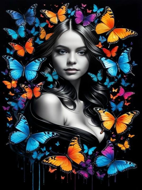Diamond Painting New Collection 2024 Butterfly Woman Flower Diy Full Square Round Drill Rhinestone Embroidery Sale Girl Mosaic Cross Stitch Kits