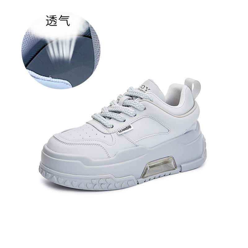 

Suction film sole white shoes women s 2025 spring new platform shoes women s versatile sports shoes heightening women s shoes casual board shoes 35 серый