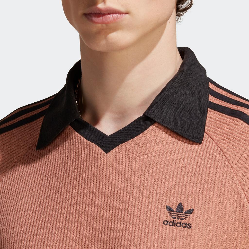adidas Originals Trefoil Series Contrast Logo Print Sports Polo Shirt Men Tops Rock-Stratum-Brown HS2083