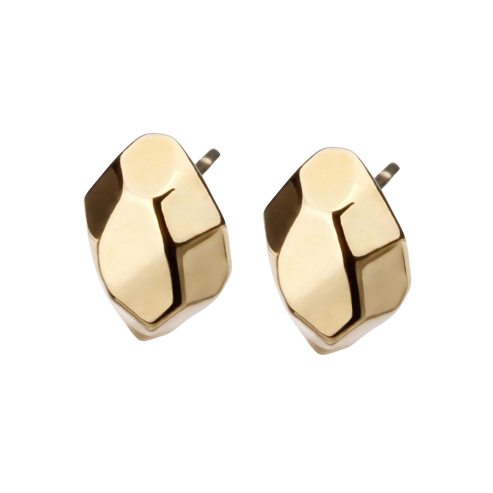 

LOKUMI Made in 18K K18 Petite Polygon Craft Flower Nickel Earrings, Japan, Gold, Post, K18, Hypoallergenic, Series, Women s, Simple, Small, Small,