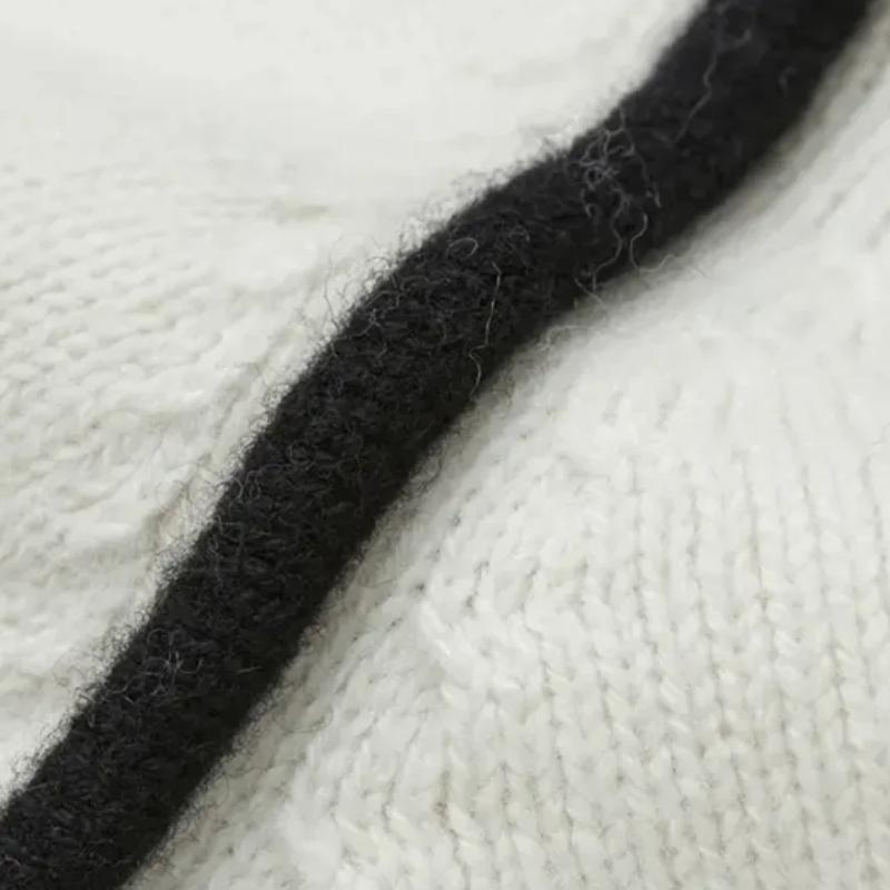 Podzim Zima Móda Nový Volný Svetr Dámský Elegantní Pletený Polovysoký Límec Dlouhý Rukáv Topy Elegantní Prošívání Dojížděcí Styl Teplý Svetr