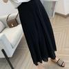 Chiffon Wide-Leg Pleated High-Waist Slimming Loose Fit Nine-Point Skirt Pants for Women