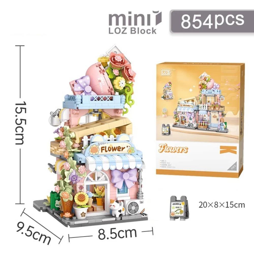 Creative cute flowers for children construction decoration Homemade model DIY building blocks toy assembly toy Christmas gift