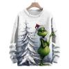 Ladies' Fashionable Casual Long Sleeved Christmas Cute Printed Round Neck Knitted Yarn