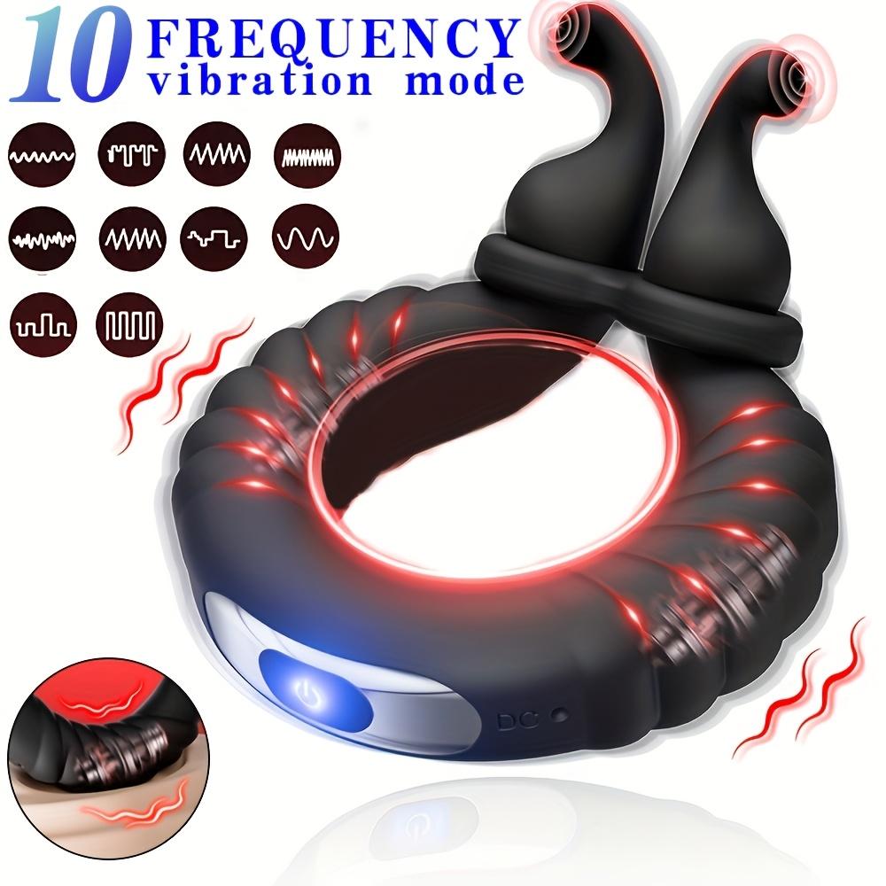 Male Penis Ring, Testicle Toy, Penis Ring Vibrator, Male Sex Toy. Dual Resonance G-spot Stimulating Vibrator. Adult Toy. Comes with 10 Vibration Modes