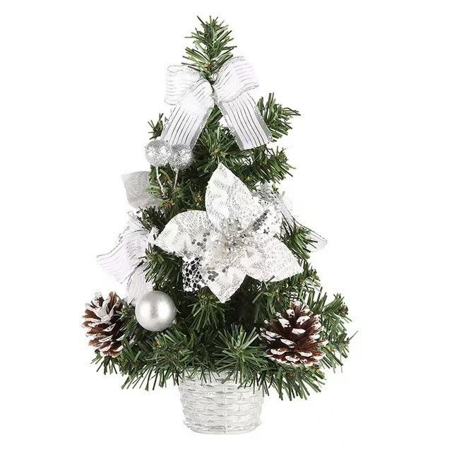 

Mini Christmas Tree Christmas Ornament Tabletop Small Tree Ornament Plastic Simulation Tree with Light