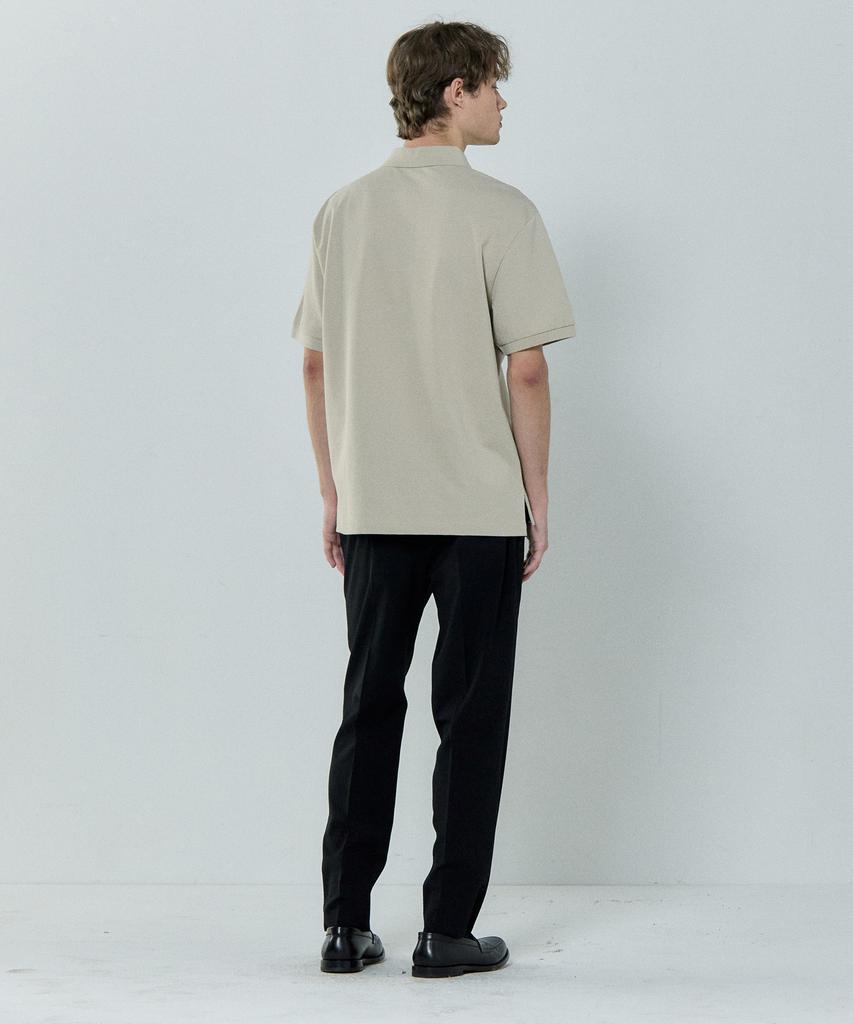 BASIC HOUSE Linen-Like Tapered Fit Slacks Black Lzpt3104