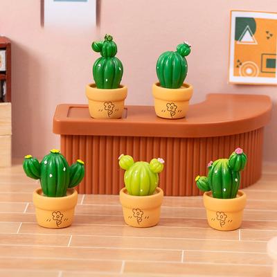 Micro Landscape Cartoon Cute Simulation Succulent Cactus Potted Moss Garden Decoration Accessories Desktop Small Ornaments