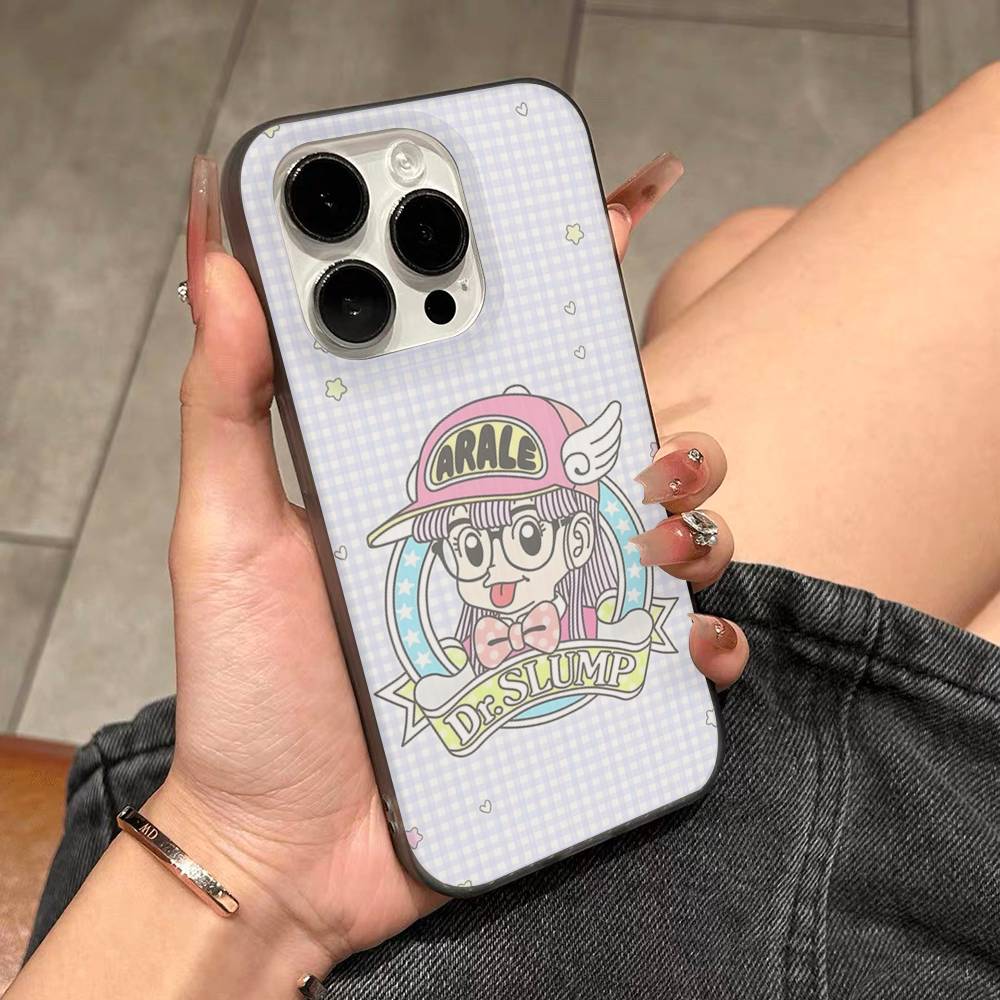 Cute K-Kawaii Dr. Slump For IPhone 15 16 17 14 13 12 11 Pro Max 16E 16 Plus 17 Air Corrugated Shockproof Phone Cover