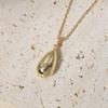 Golden Teardrop Pendant Necklace, Minimalist Dainty Jewelry for Women