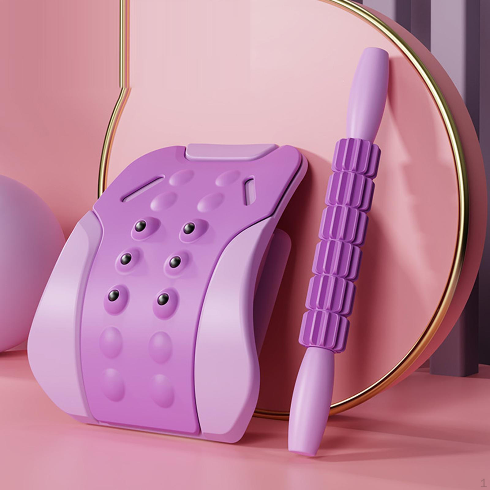 

Back Stretcher Lower Massager with Massage Roller EVA Waist Spine Board Lumbar Support фиолетовый