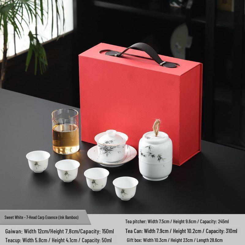 Dehua Blue & White Gongfu Tea Set – Ideal for Festivals, Housewarming, Corporate Events, Annual Meetings, and Customized Souvenirs